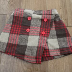 Mia Belle Girls Plaid Cross Front Skort Shorts School Girl Skirt Style 7-8 Y